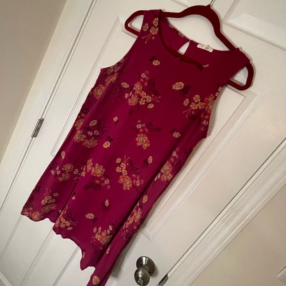 Maurice’s pink sleeveless midi dress Large floral